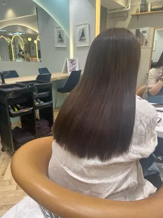 セミロング カラー ♥️透明感×抜け感 ベージュ/佑珠♥️のヘアスタイル