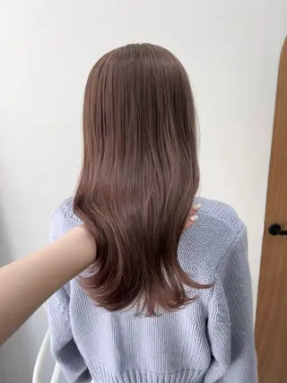 ミディアム カラー ヘアアレンジ esu 心斎橋店所属・ena/ブリーチなし 心斎橋・ベージュ🎀のヘアスタイル