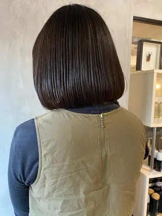ミディアム カラー ヘアアレンジ 切りっぱなしボブ/ デザインカラー店長のヘアスタイル