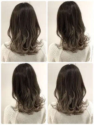 ミディアム カラー due hair 京都駅前店 MILBON オージュア認定サロン【デューヘアー】所属・ハイトーンブリーチ 土坂　由志【京都】のヘアスタイル