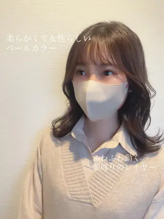 セミロング カラー ヘアアレンジ topstylist 芳賀みなみのヘアスタイル