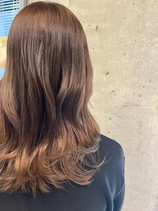 セミロング カラー りおな/エクステ /ミルクティーカラーのヘアスタイル