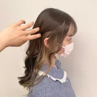ミディアム ブリーチ✖️ 縮毛LANDのヘアスタイル