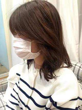 ミディアム パーマ 暖色カラー/似合わせ カット/名古屋/辻のヘアスタイル
