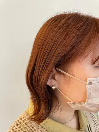 ミディアム カラー 韓国ナチュラル・ ベージュ/落合夏希のヘアスタイル