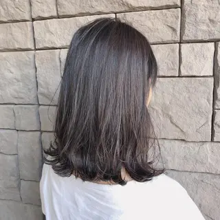 ミディアム カラー 店長/mao/ 前髪/顔周りカットのヘアスタイル