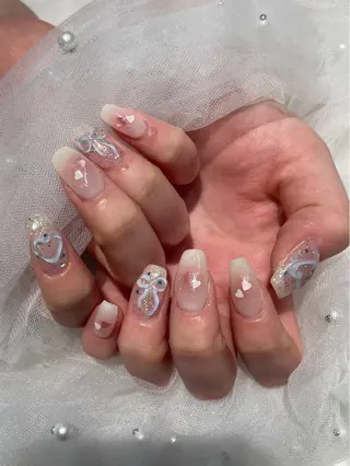 ネイル I-nailロング /ワンホン/キラキラのネイルデザイン