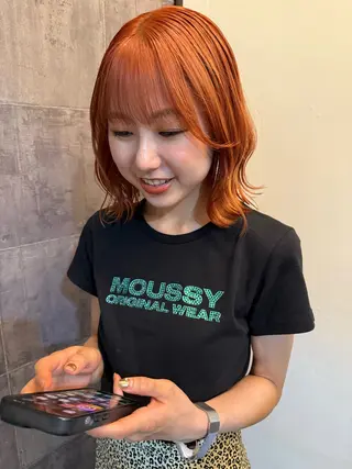 セミロング カラー 森国 凜 /広島美容院のヘアスタイル