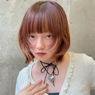 ミディアム カラー レイヤー/ブリーチ /暖色/ゆきなのヘアスタイル