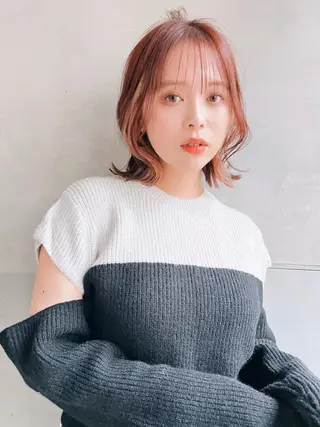 ミディアム カラー MUSASHI ブリーチカラー◎のヘアスタイル