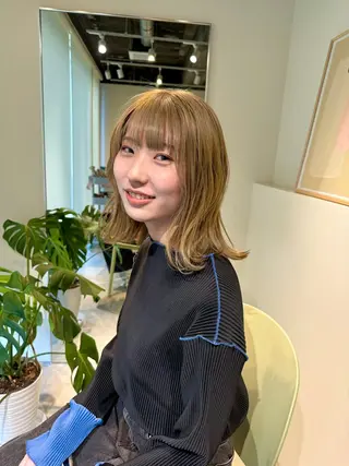 ミディアム カラー 髪質改善マスター 長尾勇弥/梅田中津のヘアスタイル