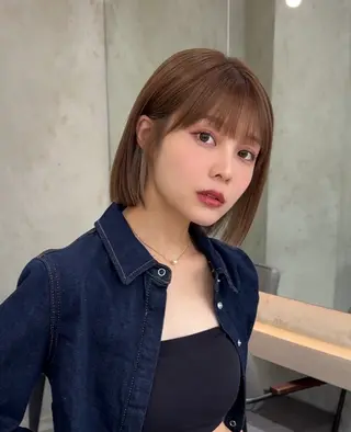 ショート カラー 莉乃/縮毛矯正/髪質 改善/艶カラーのヘアスタイル