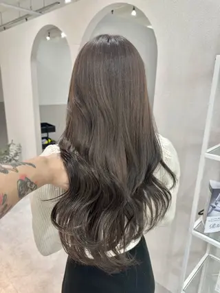 ミディアム 韓国レイヤー透明感 カラーヨウスケのヘアスタイル