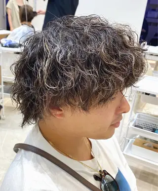 ショート カラー パーマ メンズ 小林 優太　メンズパーマ✨のヘアスタイル
