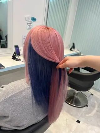 セミロング カラー ブリーチカラー 🩵MIZUKIのヘアスタイル