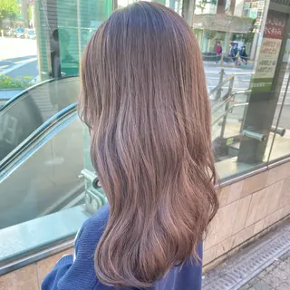 ミディアム ブラウンベージュ🤎 ブリーチなし🤎のヘアスタイル