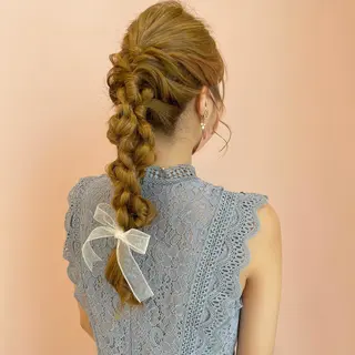 ロング ヘアアレンジ レイヤーカット/ ハイトーンchimiのヘアスタイル