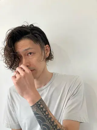 ミディアム パーマ メンズ salonmall所属・松尾 大介のヘアスタイル