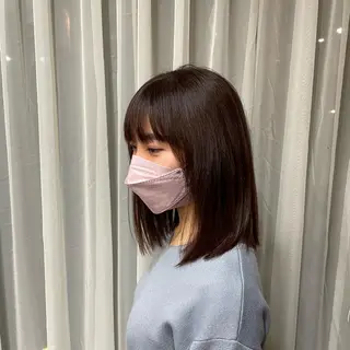 セミロング カラー 髪質改善☁️ ユイのヘアスタイル