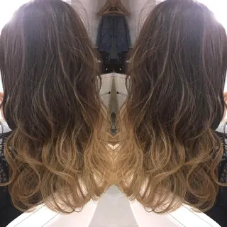 セミロング ロング カラー 髪質改善 中川　翔のヘアスタイル