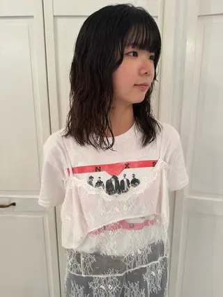 パーマ ブリーチカラー🎀 韓国風/寺門美優のヘアスタイル