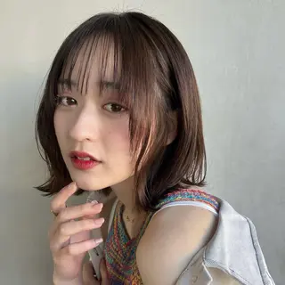 ミディアム 🫧三浦 未流/ ボブ/イヤリングのヘアスタイル