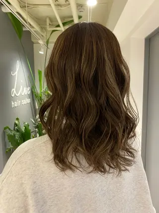 ミディアム カラー パーマ Live店長 yumenaのヘアスタイル