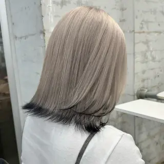 セミロング カラー ヘアアレンジ 💗💗韓国レイヤー yu-ki💗💗のヘアスタイル