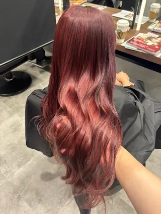 カラー 暖色/ハイトーン/ カラー/HBLのヘアスタイル