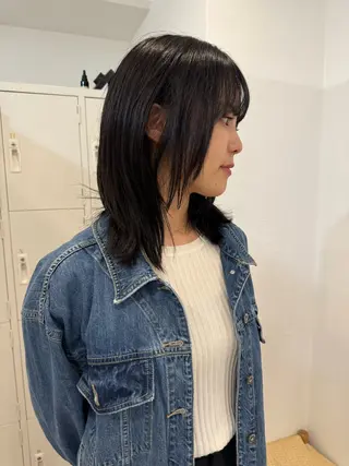 ミディアム カラー レイヤーカット ボブパーマNo.1のヘアスタイル