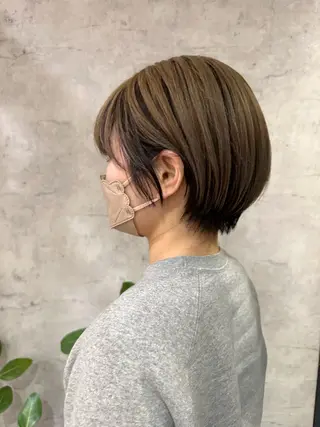 ショート 平野恵/透明感カラー ブリーチ/ボブのヘアスタイル