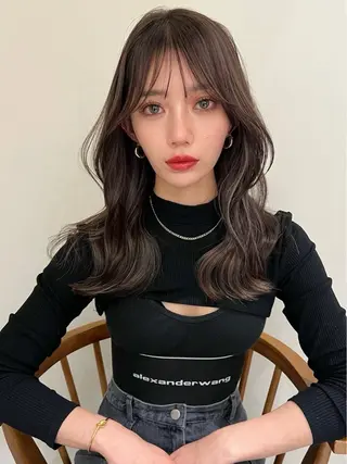 ロング カラー 山本　尚輝 🐶ハイライト🐶のヘアスタイル