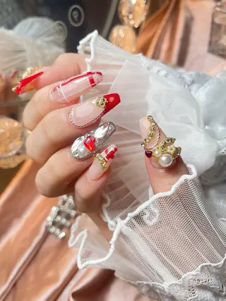 ネイル 23時まで❤︎韓国、 ワンホンネイルのネイルデザイン