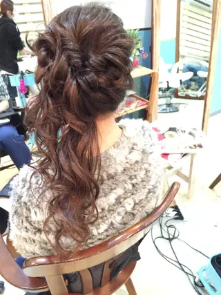 ミディアム セミロング ロング ヘアアレンジ ヘアセット/卒業式 袴着付け✨清水玲歌のヘアスタイル