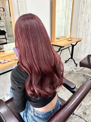 ロング フルリール所属・フルリール/中庄/ ハイトーン/縮毛矯正のヘアスタイル