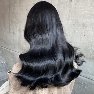 ロング 韓国ヘア/ブリーチ無 しWカラー/オリーブのヘアスタイル