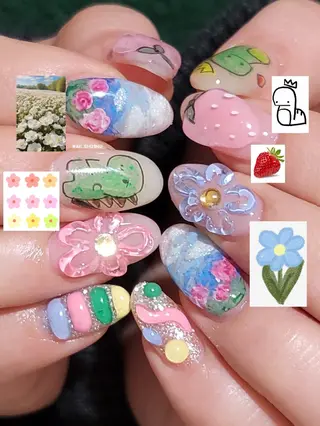 ネイル 3dパーツ/流行り 👧shushu❤️のネイルデザイン