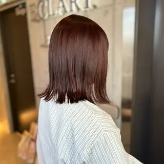 ミディアム カラー 【完全個室】髪質改善 暖色カラー/山崎唯奈のヘアスタイル