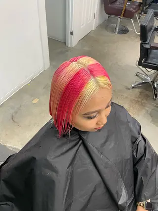 ミディアム カラー デザインカラー⭐︎★ 🐆hyo🐆のヘアスタイル