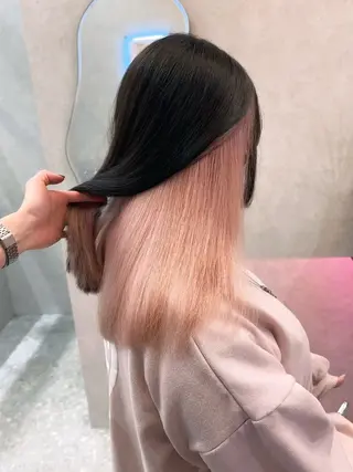 セミロング カラー ヘアアレンジ yuuto🌈 冬の透け感カラーのヘアスタイル