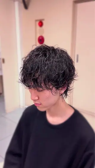 セミロング パーマ メンズ 🔮メンズ縮毛矯正 毛流れパーマ💎竹永のヘアスタイル