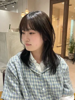 セミロング 元平 未祐のヘアスタイル