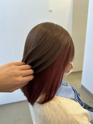 ミディアム カラー 茂木 理紗のヘアスタイル