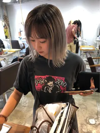 ミディアム カラー Pia hair Design Yakuin所属・Pia ツボイ ケイタのヘアスタイル