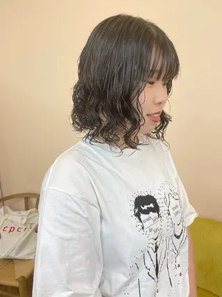 ショート パーマ カットモデル/ ハイトーン/ゆうあのヘアスタイル