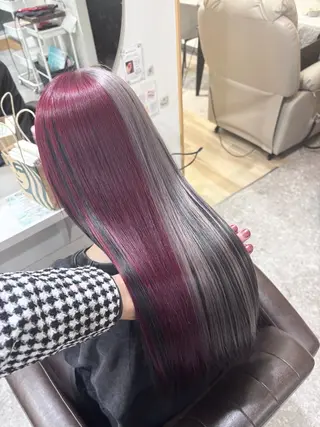 ロング カラー ブリーチ予約率90% 以上✨森山陽向のヘアスタイル