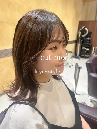 ミディアム ブリーチ/縮毛/ レイヤー🥝ルナのヘアスタイル