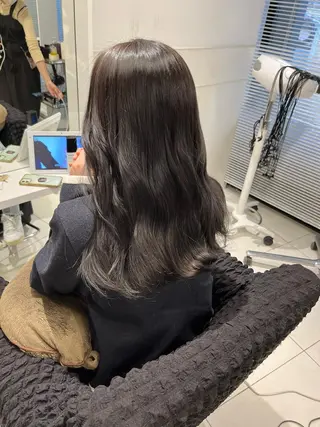 セミロング カラー りおな/エクステ /ミルクティーカラーのヘアスタイル