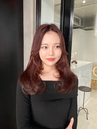 セミロング カラー ブリーチなしカラー 🤍　Mihanaのヘアスタイル