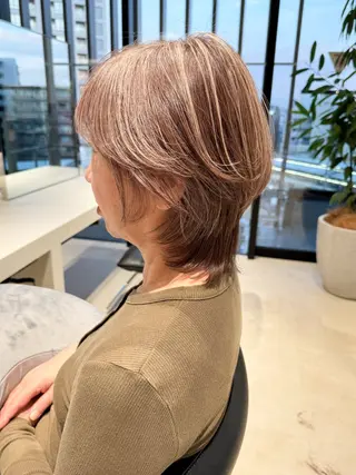 セミロング カラー ELEN 向ヶ丘遊園のヘアスタイル